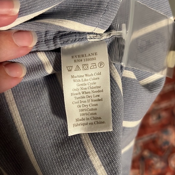 Everlane Blue Striped Shirt Dress - Picture 7 of 7
